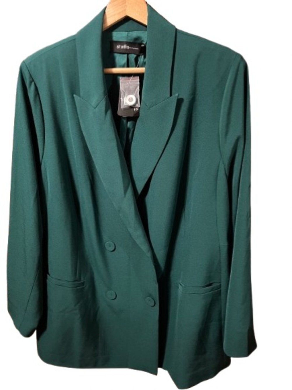 torrid 00 botanical garden Green Double-Breasted Blazer NWT relaxed fit stretchy - Picture 2 of 11